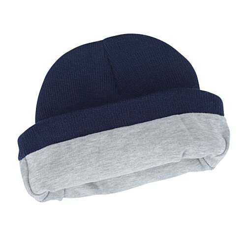 Additional Image 2 - a blue and white beanie