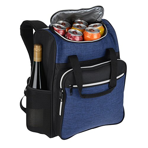 Additional Image 2 - a blue and black backpack with drinks inside