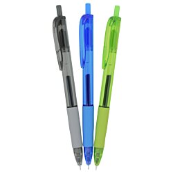a group of pens on a white background