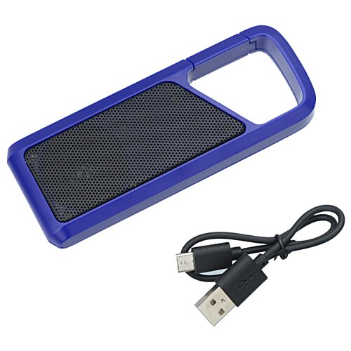 Additional Image 2 - a blue speaker and a black cord