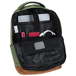 Additional Image 1 - a black backpack with a green handle