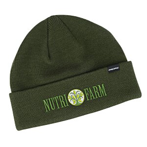 Additional Image 2 - a green beanie with a logo on it