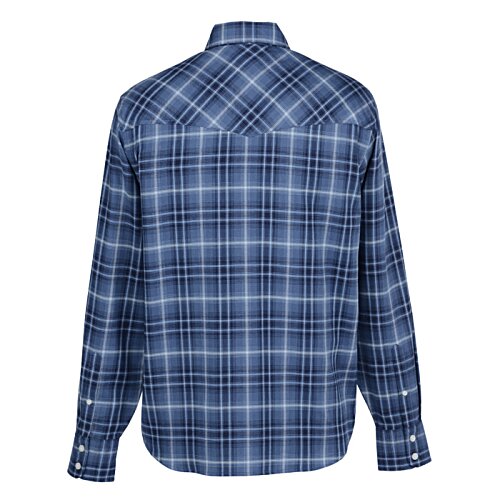 Additional Image 1 - a blue plaid shirt with a white background