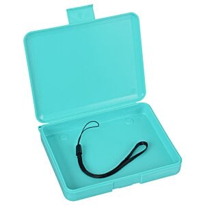 Additional Image 1 - a blue plastic box with a black strap inside