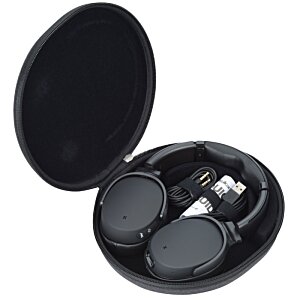 Additional Image 1 - a black headphones in a black case