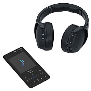 Additional Image 2 - a black headphones next to a cell phone