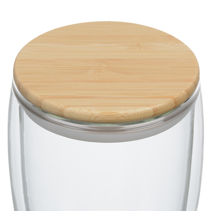  Easton Glass Cup with Bamboo Lid - 12 oz. 162265