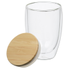 View Image 2 of 3 of Easton Glass Cup with Bamboo Lid - 12 oz. - 24 hr