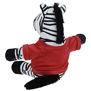 Additional Image 1 - a stuffed zebra wearing a red shirt