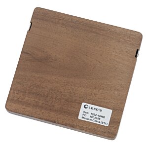 Additional Image 4 - a square wooden surface with a white label
