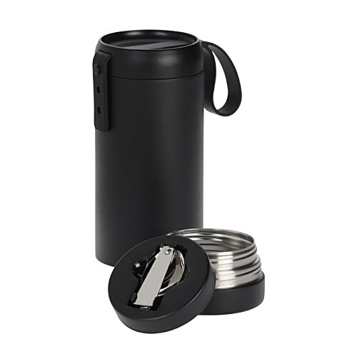 Additional Image 2 - a black cylindrical container with a strap