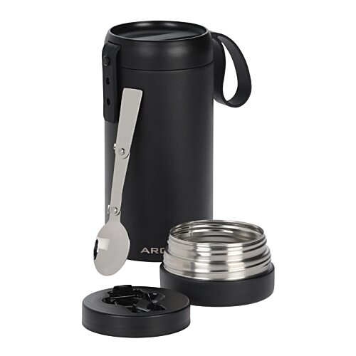 Additional Image 3 - a black thermos with a spoon