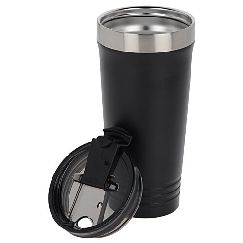 Additional Image 2 - a black and silver tumbler with a lid