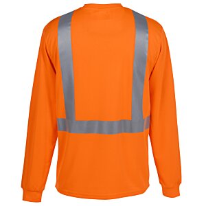 Additional Image 1 - a long sleeved orange shirt with grey reflective strips