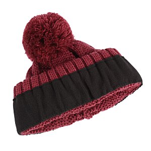 Additional Image 2 - a red and black beanie