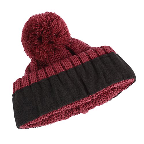 Additional Image 2 - a red and black beanie