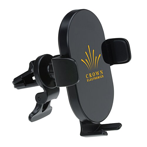 Additional Image 1 - a black car mount with a yellow logo