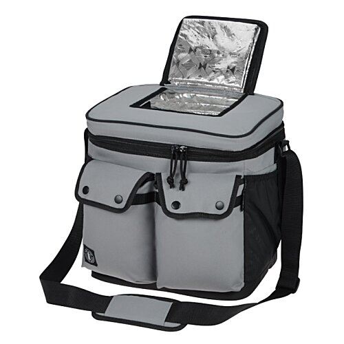 Additional Image 1 - a grey and black bag with a lid open