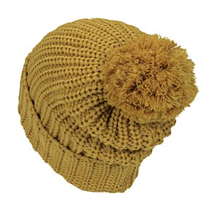 Additional Image 1 - a close up of a knit hat