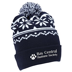 Additional Image 1 - a black and white beanie