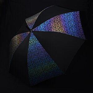 Additional Image 2 - a black umbrella with a rainbow colored design
