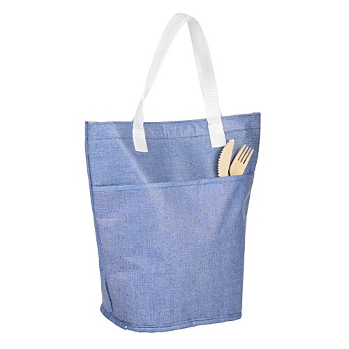 Additional Image 1 - a blue bag with a white handle
