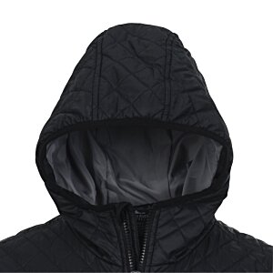 Additional Image 2 - a black hooded jacket with a white background