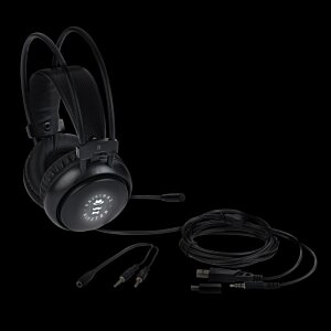 Additional Image 4 - a black headphones on a black background