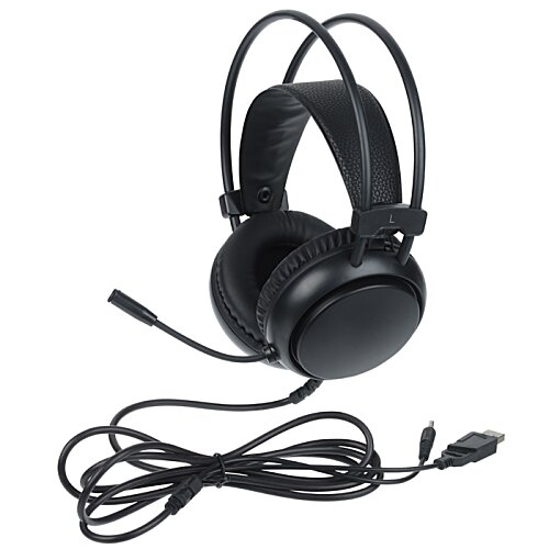 Additional Image 2 - a black headphones with a cord
