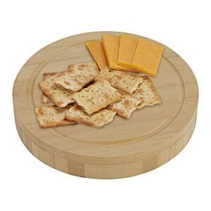 Additional Image 3 - a wooden board with crackers and cheese