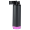 a black and pink spray can