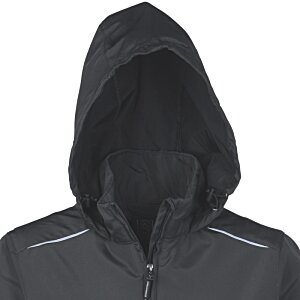Additional Image 2 - a black hooded jacket with a white background