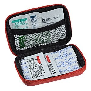 Additional Image 2 - a red and black case with cards in it