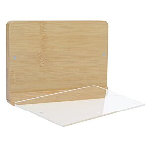 Additional Image 1 - a wooden stand with a clear plastic cover