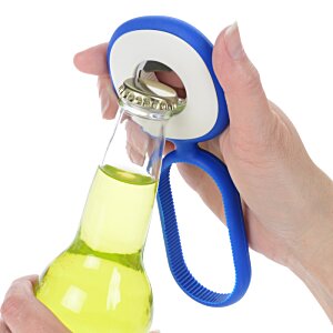 Additional Image 1 - a hand holding a blue tape with a blue circle opening a bottle