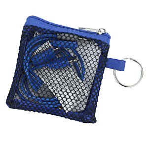 Additional Image 1 - a blue and white bag with a key chain