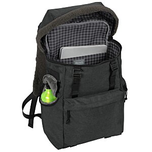 Additional Image 1 - a black backpack with a green light