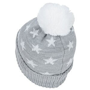Additional Image 1 - a grey beanie with white stars