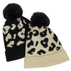 View Image 3 of 3 of Leopard Print Pom Beanie
