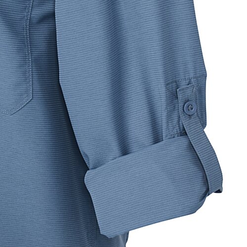 Additional Image 3 - a close up of a blue shirt