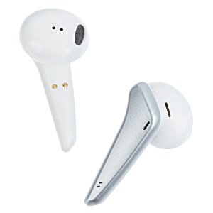 Additional Image 3 - a pair of white earbuds