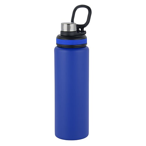 Additional Image 1 - a blue water bottle with a black lid