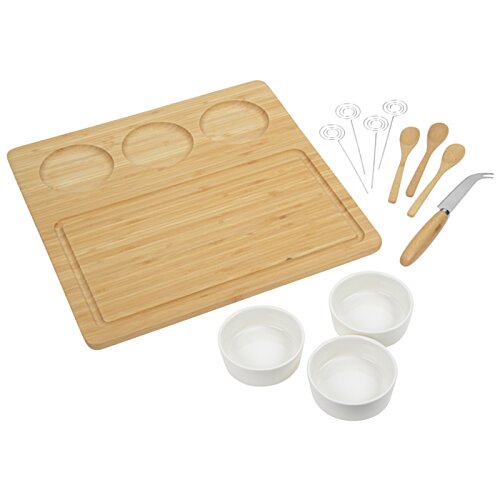 Additional Image 1 - a cutting board with a knife and bowls