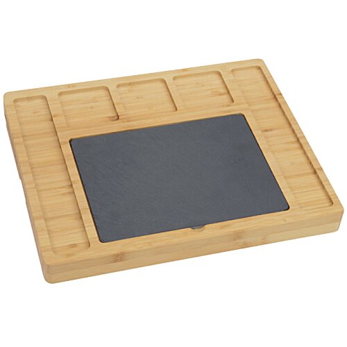 Additional Image 4 - a square wooden board with a black square on it