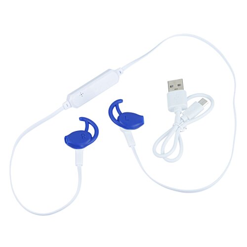 Additional Image 1 - a pair of blue earbuds