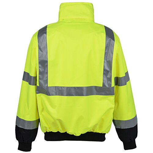 Additional Image 3 - a yellow jacket with grey stripes