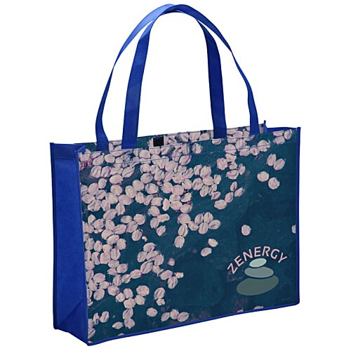 Additional Image 1 - a blue bag with pink flowers