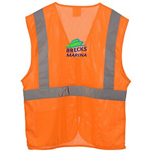 Additional Image 2 - a orange reflective vest with grey stripes