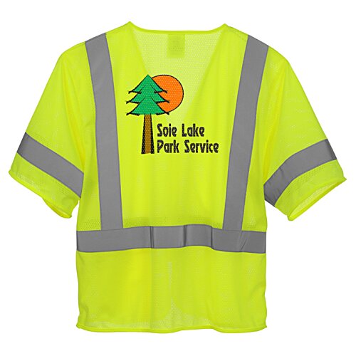 Additional Image 2 - a yellow reflective shirt with grey stripes