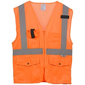 Additional Image 1 - a orange vest with grey stripes
